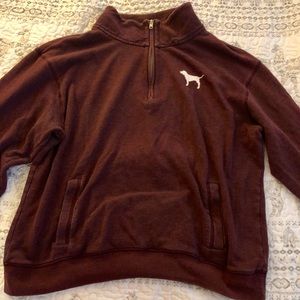 LOVE PINK HALF ZIP SWEATSHIRT (L)